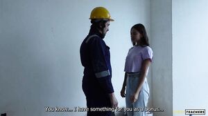 GoldTeachers - Sexy customer gave her pussy to repairman for good work