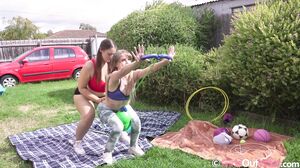 GirlsOutWest - Eliza Cumming And Sailor Mars Sneaker Weight Training