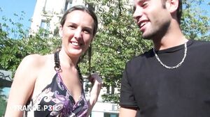 French slut takes a three cock, facial cumshot