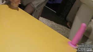 AfterHoursExposed - Will It Fit Blonde Mia Tries Bigger and Bigger Dildo Creative Stretch