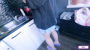 Milfetta - Stepmom pretends not to notice stepson's harassment but in the end lets fuck pussy and cum inside