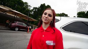 Fast Food Teen Girl With Braces Joins Couple For A Hot 3Some