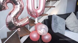 Larinha Small - 20 Years Anniversary Fuck Party, She Gets Fucked by 7 Guys for the First Time