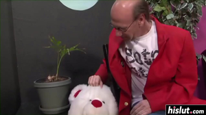 Two hotties share a big staff