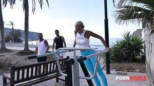 Veronica Leal - Athletic Blonde Veronica Leal Gets DPd By Two Strangers Outside GP2815