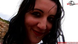 EroCom - Skinny babe with long legs and black hair fucks at the beach