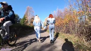 Letty Black - Two girls have fun with remote control vibrators in public places