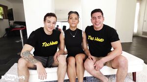 Bi Guys Fuck - Super hunk Kendrick splits Jayden's tight ass with his monster cock before pounding Laylani