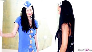 Scout69 - Horny skinny teen stewardess with hot lesbian number