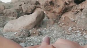 Mrs Robinson - I made his big Cock Cum all over my Tits with a Handjob on the beach