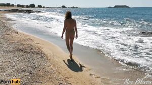 Mrs Robinson - My Exhibitionist Wife goes for a Naked Walk on the Beach
