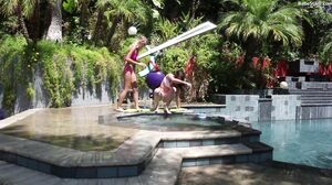 Babe Stare - Two pretty girls enjoy the outdoors and each other