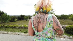 Galda Lou - TITS UNWRAPPED - Galda Lou full frontal poolside tease (nothingbutcurves)