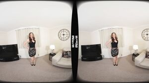 British Brunette in Stockings Striptease VR