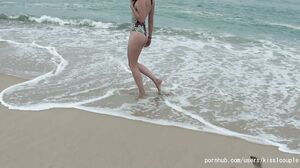 kiss1couple - Sex On The Beach S1Ep1: Masturbation on public beach