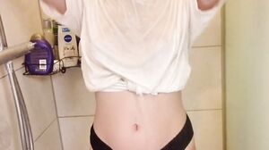 LunaLure - TAKE A SHOWER WITH ME! Wet T-Shirt and Wet Pussy Masturbation