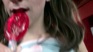 Tina Love - Cute Brunette Teen Sucks Lollipop And Gets Fucked