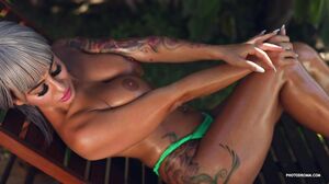 Trudy Abela - Green Bikini