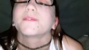 Cute Girl Getting Cum All Over Her Face