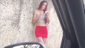 renatasurtada - Risky masturbation for the hot girl who was at the bus stop!