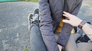 BettDuett - Cock riding outside injected sperm inside !!