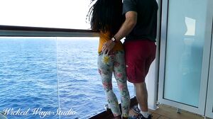 Wicked Fellow - Ebony Babe Gets Her Ass Pumped Full of Cum on a Cruise Ship Balcony