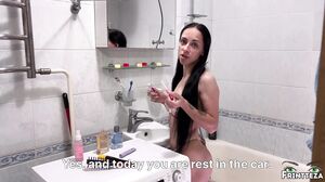 Frintteza - Step mom share bed in hotel room with Step son. Surprise fuck creampie for Step mother