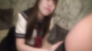 18 year old student in sparkling school uniform with long beautiful straight hair and a dazzling smile like a beautiful idol…dreamy love live fuck and cum inside!
