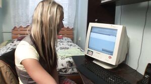 Sexual Sin - This pretty blonde invites her boyfriend for fuck hard in her parent's house