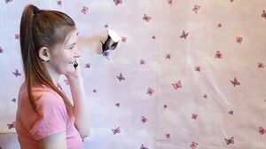 Grustina Nectaria - Blowjob through the walls (Home made glory hole)