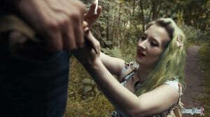 Cumbizz - Naughty college girl walks in the notorious woods full of flashers