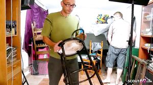 Scout69 - Bondage ebony girl Noe Milk gets fucked by old man with big cock