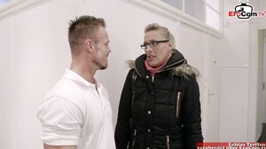 EroCom - MILF with glasses fucked on the massage table during the sex massage