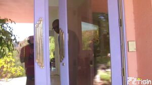 Family Role Playing - Two sexy students have sex with their black teacher to pass the exam