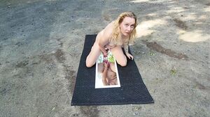 Sarah Evans - Knotty Little Blonde Slut Mirror Fucks a Knotty Dildo in Public Parking Lot 2