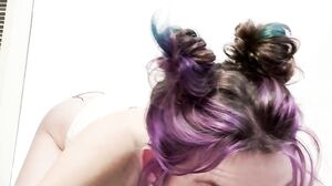 Shrooms Q - Rainbow Dildo Sucking And Standing Fuck