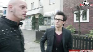 EroCom - Blonde picked up by two guys for a fmm threesome