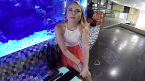 Blonde Alyssa Cole Tries Hard Stranger Cock On The Train