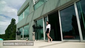 Russian Institute - Lesbian threesome around the pool