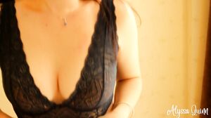 Alyssa Quinn's Erotic Stripteasing and Boob Licking (Very very HOT) -IMWF