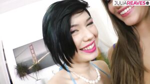 Watch me DEEPTHROAT - Horny girls get a hard fuck to a cumshot after sucking a monster cock