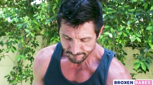 Broken Babes - Petite redhead Scarlett Mae fucks the gardener behind daddy's back