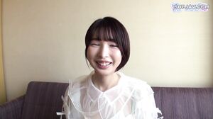 Yui, 18 yrs old, beautiful slender body with very cute and beautiful tits like Ayu, standing back and penetrating her young pussy with super strong vaginal pressure, even on her ovulation due date, she is on the verge of fertilization with 2 shots of raw