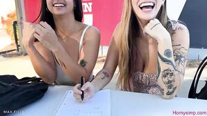 Angel Youngs & Hailey Rose - I Picked Up These Two Busty College Babes And Took Them Home