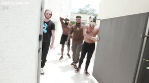 Brasilian pornstar Larissa Leite 4 on 1 DAP with big cocks, DP, cum swallow ,anal rimming and drinking loads of pee