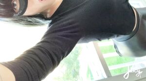 LaraJuicy - Public Squirt - Hot Babe Rides Big Dildo and Cumms Hard