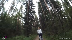Alisa Lovely - I Sucked my Friend's Dick on a Bike Ride in the Forest and he Cum in my Mouth