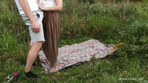 Alisa Lovely - Naughty Outdoor Picnic Ends for Amateur Couple with Blowjob and Sex