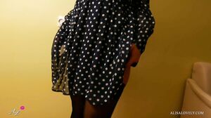 Alisa Lovely - Fucked Standing Girl in Stockings and Cum in Panties POV