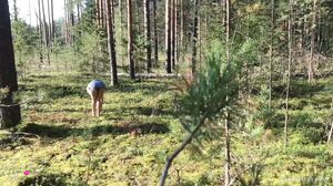 Alisa Lovely - Passerby Guy Caught Beautiful Girl Masturbating in the Woods and Fucked her Doggystyle on Outdoors